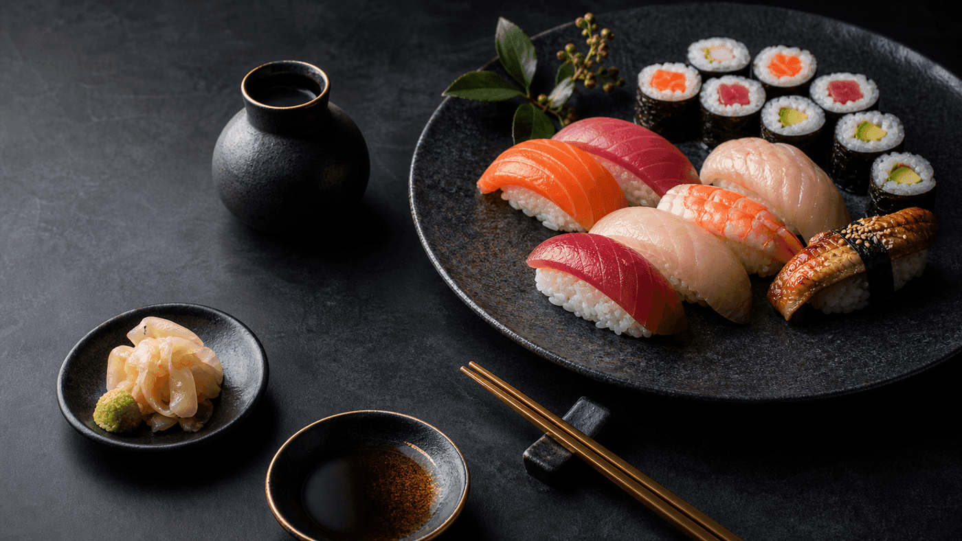 Sushi pairing guide with nigiri and rolls for Miyora Sushi St Neots