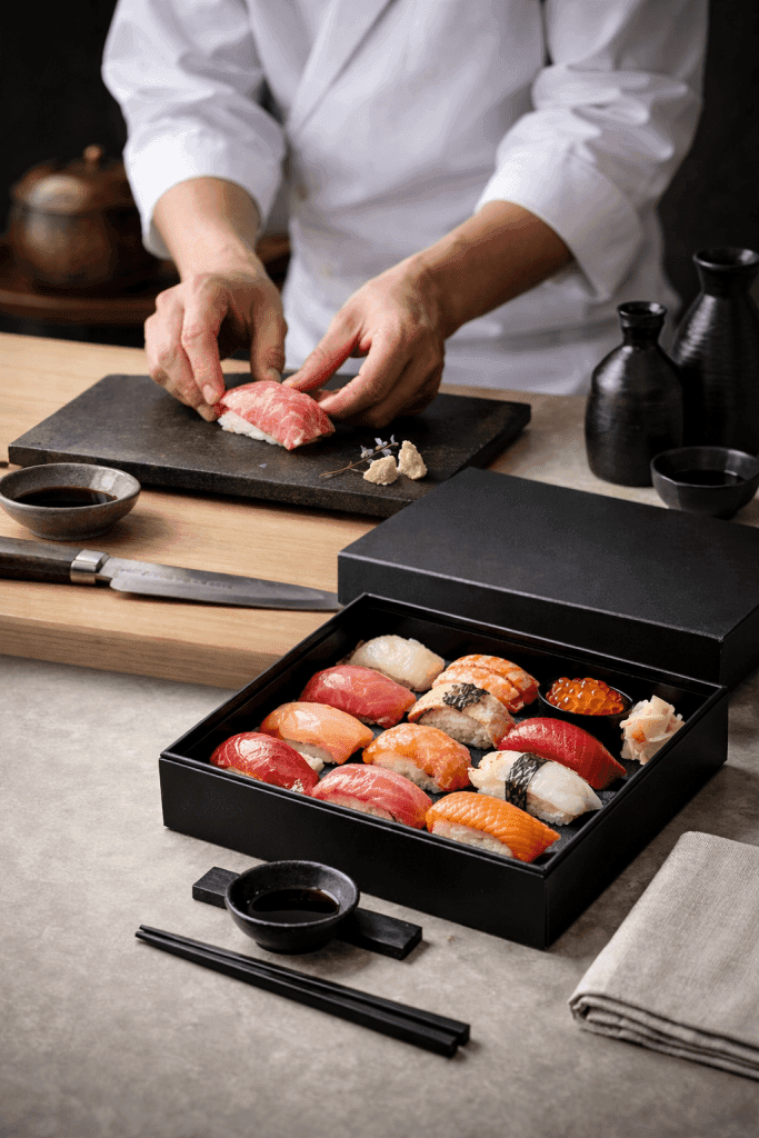 Miyora Sushi ingredients and sushi preparation in St Neots