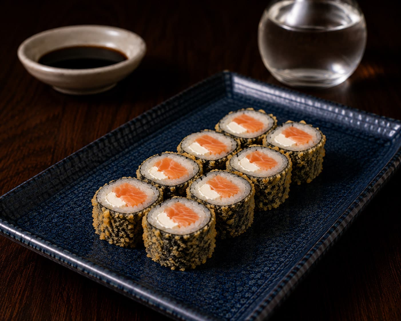 Crispy Salmon Roll from Miyora Sushi pre-order sushi menu in St Neots