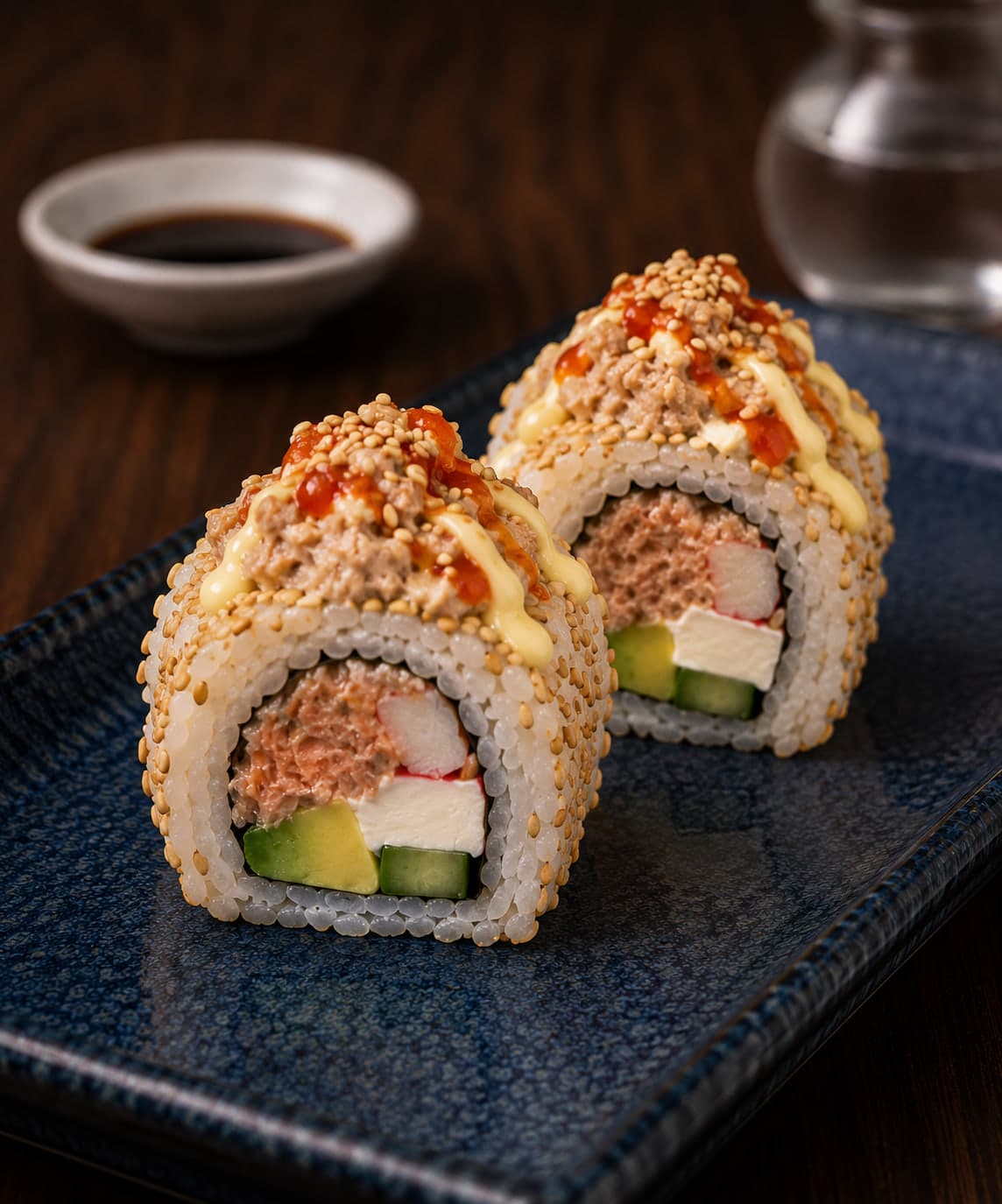 Firecracker Tuna Roll from Miyora Sushi pre-order sushi menu in St Neots