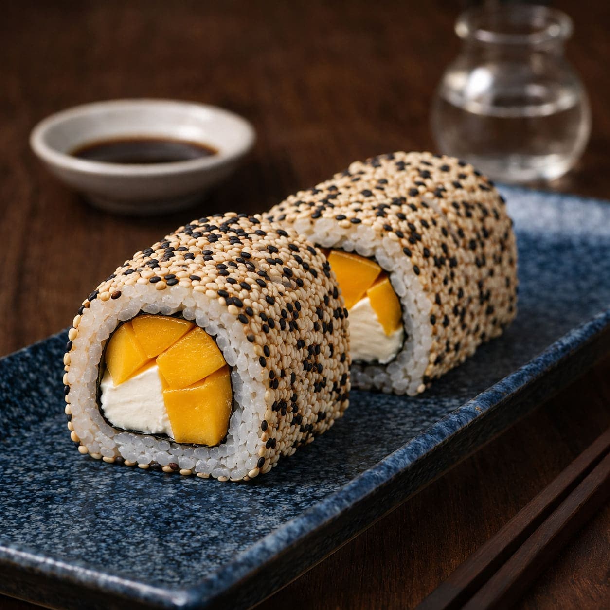 Mango Cream Cheese Uramaki from Miyora Sushi pre-order sushi menu in St Neots