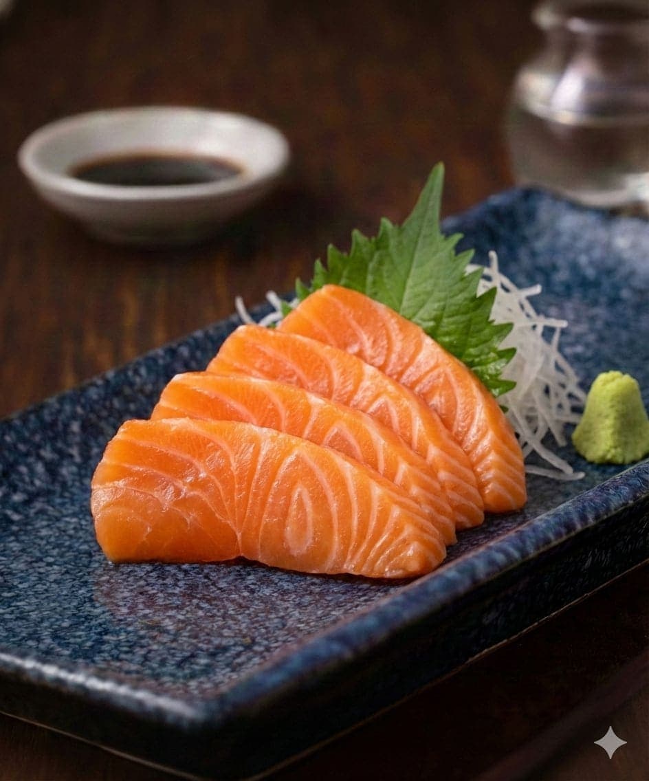 Salmon Sashimi from Miyora Sushi pre-order sushi menu in St Neots