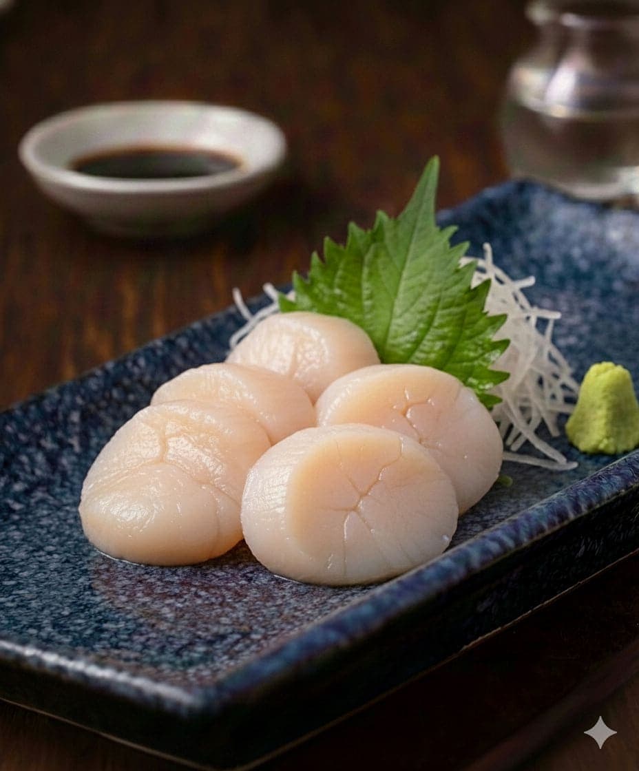Scallop Sashimi from Miyora Sushi pre-order sushi menu in St Neots
