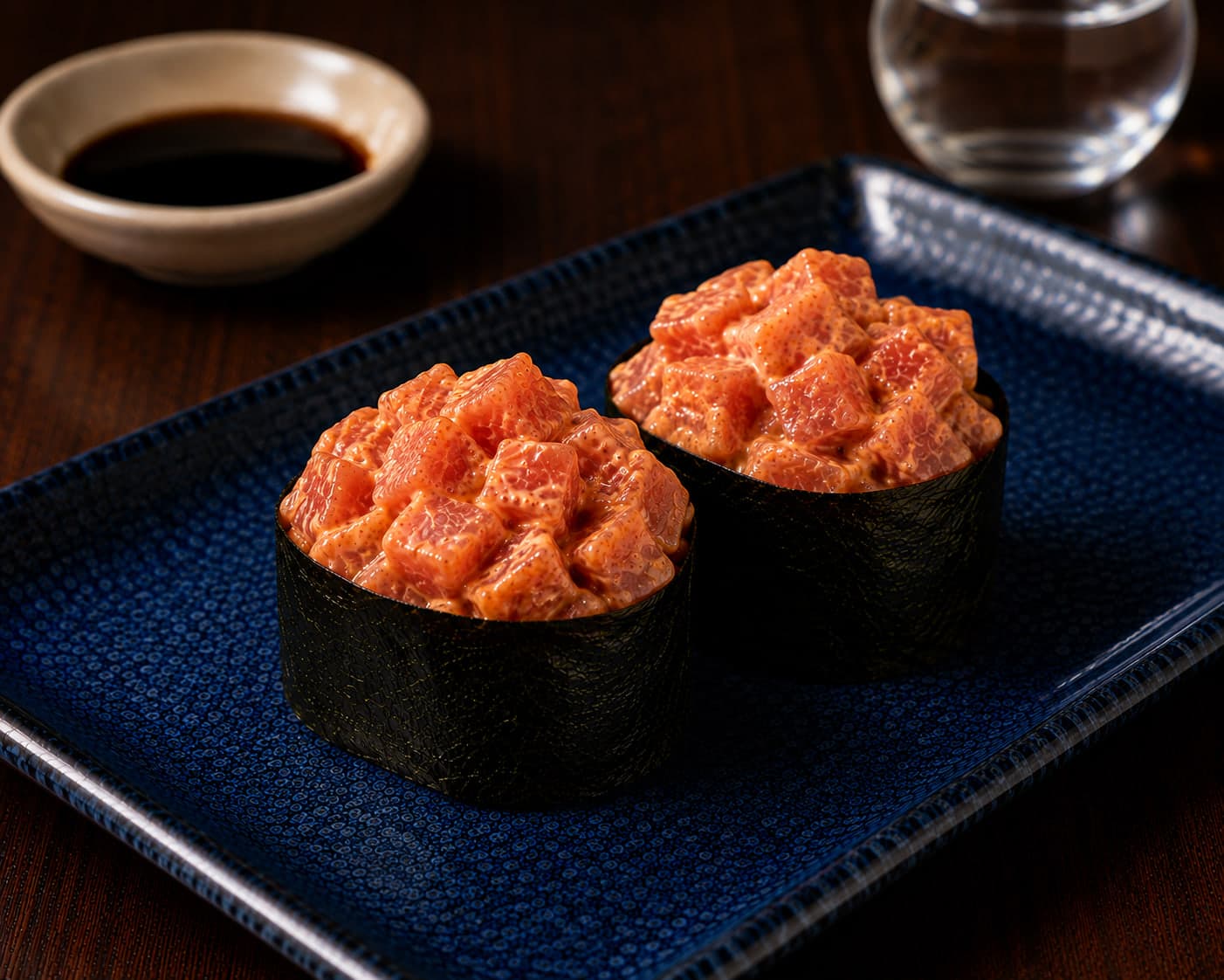 Spicy Tuna Gunkan from Miyora Sushi pre-order sushi menu in St Neots