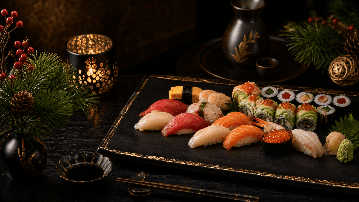 Holiday sushi platter pre-order guide for Miyora Sushi St Neots
