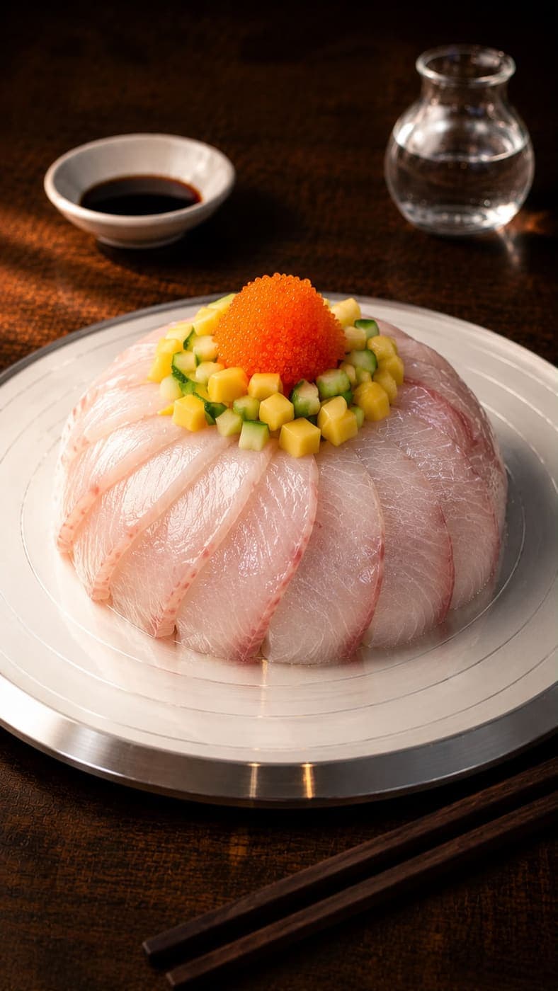 Hamachi Cake from Miyora Sushi pre-order sushi menu in St Neots