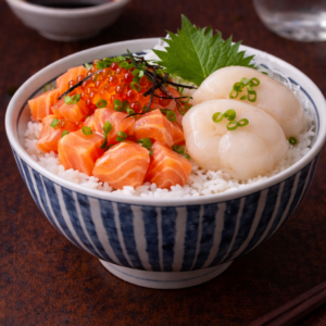 Home scallop & salmon bowl